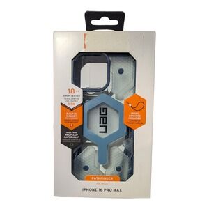 P6-O UAG Pathfinder Case & Lanyard for Apple iPhone 16 Pro Max Blue/Clear